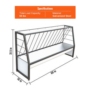 JH-Mech Facile à assembler Mangeoire à foin de pâturage de 5 pieds Mangeoire à bétail en acier galvanisé noir robuste <span class=keywords><strong>pour</strong></span> moutons - Product Image 6