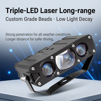 Projecteur LED à 3 lentilles avec double ventilateur haute vitesse, faisceau haut et bas, ligne de coupure, 12V-24V, étanche, antichoc, large couverture
