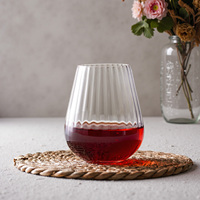 Vente en gros Verres à vin rouge bordeaux rayés sur pied faits à la main sur mesure Verres à vin en cristal pour gobelet de Bordeaux Mariage