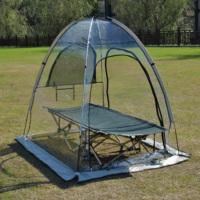 Tente dôme de jardin améliorée, tente bulle transparente d'extérieur pour 2 personnes, serre géodésique avec couverture transparente en PVC imperméable
