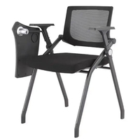 Chaise d'entraînement ergonomique pliable à roulettes pivotantes avec accoudoirs réglables et tablette d'écriture pour étudiants – Vente directe usine