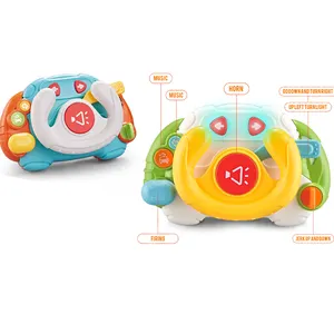 Baby puzzle toy steering wheel for children's early education simulation driving sound and light music toys for kids