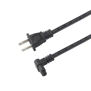 18awg 1.8m polarized Nema-1-15p to L shaped Iec320 c7 Polarized USA Iec 90 Degree ac power cord