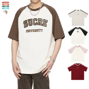 Fashion Drop Shoulder Shirt Cotton Football Short Sleeve Hip Hop T-shirt Men For Men