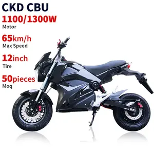 High End Electric Motorcycle Supplier 12inch 1100W/1300W 65km/h Speed Commuting Electric Scooter With Removable Battery