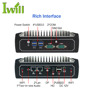 Fanless I5-8250U I7-8550U NUC Mini PC Desktop <strong>Windows</strong> 10 Linux Dual RS232 Dual LAN Industrial Computer DDR4 H110 Available AU CN - Product Image 4