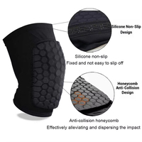 Genouillères antidérapantes en silicone, protection courte en polyester EVA, genouillères alvéolées pour le basketball et la course à pied