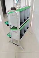 Nido Metálico Duradero de 6 Agujeros para Gallinas, Caja de Nidificación Automática para Aves de Corral con Bandeja de Recolección de Huevos de Plástico y Soporte para Gallinero