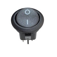 Sakelar Rocker Bulat Hitam dengan 4 Pin DPST 10A 125V Sakelar Kapal Hitam dengan Lampu LED Kontrol Nyala-Mati Sakelar Tombol Tekan Mikro