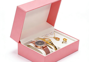 Boîte à montre rectangulaire de protection en cuir PU à rabat pour coffret cadeau de montre, collier et bague - Offre Spéciale - Product Image 4