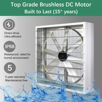 Ventilateur solaire pour serre, étanche IP68, avec moteur BLDC, en alliage d'aluminium, à fixation murale, pour l'extraction d'air et la ventilation des exploitations agricoles
