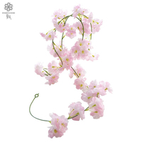 Rangkaian Bunga Wisteria Buatan Murah, Dekoratif, Bunga Sakura, Tangkai Panjang, Sutra Putih, untuk Dijual