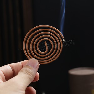 Bobine d'encens en bois de santal demi-fait à la main 3 heures de combustion et pour la maison et le bureau jaune 85x160mm 60 boîtes/ensemble 2 pièces/boîte 1349972 - Product Image 5