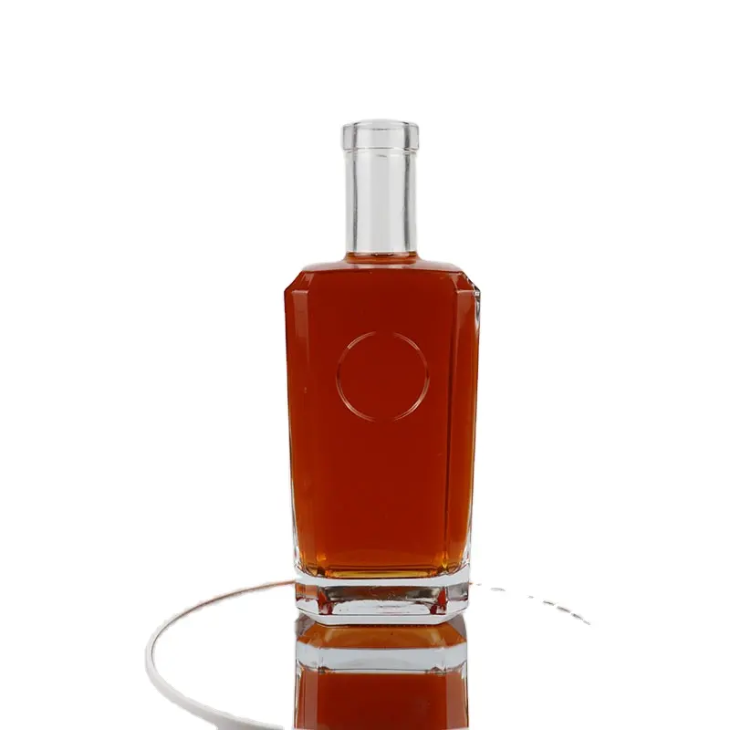 NCG160 Glasflaschen hersteller 700ml Quadratische leere Glasflasche für Liquor Whisky Vodka