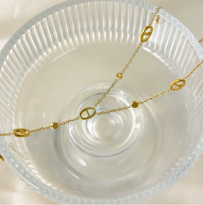 Collar de Acero Inoxidable con Borla de Nariz de Cerdo Estilo Clásico, Chapado en Oro de 18k, Exquisito Collar de Clavícula para Mujer - Product Image 2