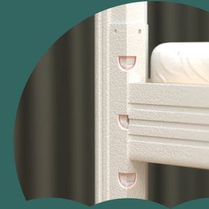 Literas modernas baratas de acero blanco para uso en el hogar para niños, literas gemelas sobre escuela completa, litera de uso en hotel y hostal con colchón - Product Image 6