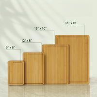 Planche à découper en bois, ensemble de 4 pièces en bambou carbonisé avec surface lisse et rangement facile pour cuisines très occupées