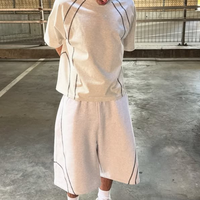 Ensemble T-shirts et shorts surdimensionnés respirants imprimés sur mesure pour hommes – Survêtement décontracté d'été coupe courte et ample