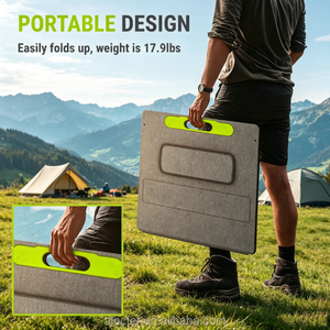 Kit de panneau solaire portable pliable 200W 12V avec support réglable, contrôleur MPPT 20A et câble de contrôleur 20FT 12AWG - Product Image 3