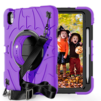 Casing Tablet Anti-Shock Premium PC Silikon dengan Stand Putar dan Tempat Pensil untuk Anak-Anak dan Pelajar untuk iPad 10th 2022