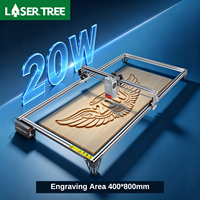Graveur laser 20W 4080cm, machine de gravure laser à diode bleue de bureau pour le bois, l'acier inoxydable, le cuir, l'acier, l'acrylique noir, les tasses