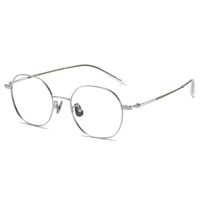 Monture de lunettes vintage rétro en titane pur électroplaqué, monture intégrale, haute prescription, unisexe, design sculpté avec soin