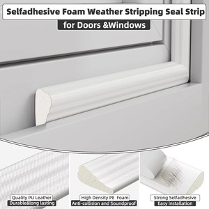 <span class=keywords><strong>Bande</strong></span> d'étanchéité en mousse PU, <span class=keywords><strong>bande</strong></span> d'étanchéité <span class=keywords><strong>autocollante</strong></span> insonorisante pour l'hiver, pour fenêtre coulissante et cadre <span class=keywords><strong>de</strong></span> porte, anti-collision pour tiroir - Product Image 2