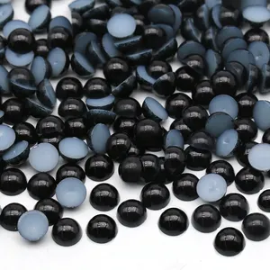 XULIN All Size Black Color Flatback Plastic ABS Half Round Pearls Beads For Clothing Accessories