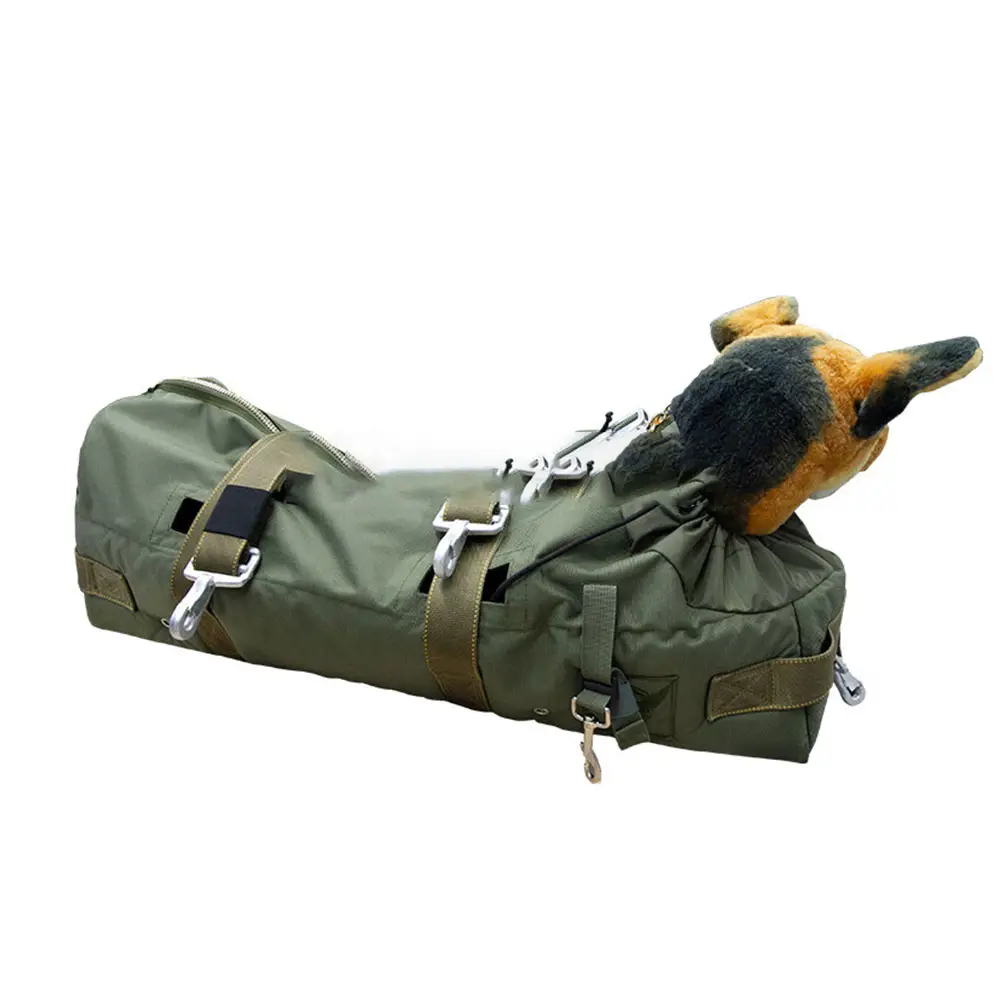 Cojín resistente a bajas temperaturas, bolsa de paracaídas forrada para perros, bolsa táctica para saltar para perros