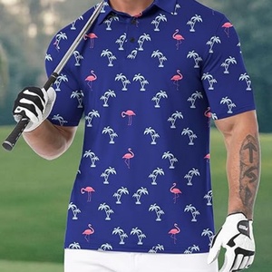Camisas de Golf de Punto con Estampado para Hombre, Corte Regular, Manga Corta, Botones, Secado Rápido, Absorción de Humedad, Deportivas, Casuales, Transpirables - Product Image 5