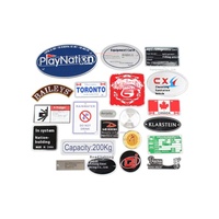 Plaques signalétiques personnalisées plaquées or brillant, peintes, 1 mm, diverses signalétique, logos estampés, badges moulés sous pression, emblèmes métalliques résistants à la corrosion