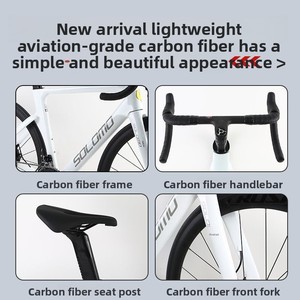 Vélo de route en fibre de carbone 700C neuf en gros avec fourche à ressort ultra-légère et frein à disque hydraulique pour la course - Product Image 3