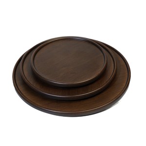 Bamboo Serving <b>Tray</b> Set Round Wooden <b>Tea</b> <b>Tray</b> For Tableware Food Contact Safe Elegant Design Solid Color 3 Sizes Included - Product Image 1