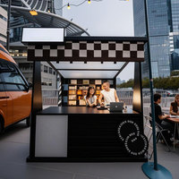 Kiosque de conteneur extensible Urban Pop-Up Magasin d'alimentation mobile avec revêtement en bambou résistant au feu Expédition facile