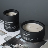 Bougie parfumée artisanale en céramique mate, 2 mèches, cire de soja, aromathérapie, parfum d'ambiance, bougie décorative