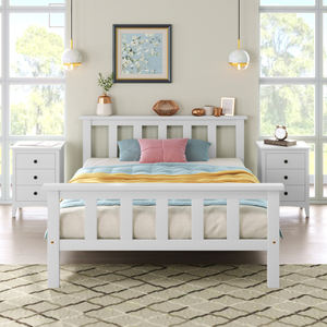 Marco de <span class=keywords><strong>cama</strong></span> de madera de pino macizo blanco moderno de 3 pies, estilo de <span class=keywords><strong>cama</strong></span> de pared para <span class=keywords><strong>adultos</strong></span>, niños, muebles para el hogar para dormitorio, Material de roble - Product Image 3