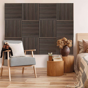 Panneaux acoustiques insonorisés 60*<span class=keywords><strong>60mm</strong></span> Panneaux muraux en <span class=keywords><strong>laine</strong></span> <span class=keywords><strong>de</strong></span> <span class=keywords><strong>bois</strong></span> fumée foncée naturelle Panneau acoustique à lattes en <span class=keywords><strong>bois</strong></span> - Product Image 5