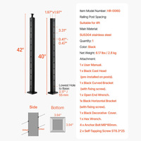 Poteaux de garde-corps contemporains en acier inoxydable pour balcons, escaliers, terrasses et clôtures de bâtiments – Approvisionnement direct usine