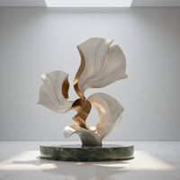 Sculpture d'anneau de jardin personnalisée en acier inoxydable de haute qualité, finition miroir polie, moderne et élégante, grande taille, sur mesure