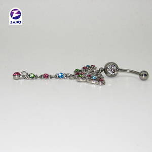 Anillos de Ombligo de Acero Inoxidable con Circonita y Baño de Oro, Diseño de Mariposa, Regalo Encantador para Niños, para Bodas - Product Image 5