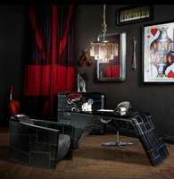 Fauteuil inclinable de style loft industriel rétro en cuir vintage, mobilier de luxe pour salon, appartement, hôtel