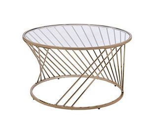 Round <b>Marble</b> Top Metal Coffee <b>Table</b> for Modern Living Room Furniture and Contemporary Home Styling - Product Image 3