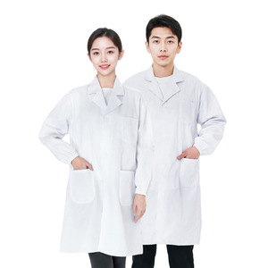 <b>White</b> <b>Coat</b> <b>Long</b> Sleeve Cotton Lab <b>Coat</b> For Hospital Pharmacy Beauty Salon Work Uniform Men <b>Women</b> Four Seasons Use - Product Image 1