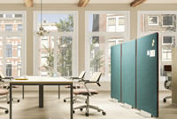 Cloison de bureau écologique en polyester, écran acoustique en PET, cloison acoustique mobile en polyester pour bureau