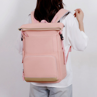 Sac à dos pour ordinateur portable moderne et décontracté, personnalisable, avec fermeture à enroulement, disposition de rangement polyvalente, idéal pour le travail et les courts voyages