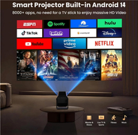 Proyector Inteligente Mini 4K LED Full HD 1080P con WiFi, Enfoque Automático V1 Pro, Android 14, para Cine en Casa, Fabricado en China