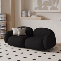 Ensemble de canapés en velours et bois en forme de U, style moderne et minimaliste, pour la maison, les petits appartements, les salons, les magasins de vêtements, les hôtels - Parfait pour une ambiance décontractée