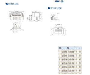 Connecteurs SMT ultra-minces CF1002, pas de 1,0 mm, 4 à 30 broches, connecteurs fils-plateaux horizontaux SMT, connecteur JST pour carte PCB - Product Image 3