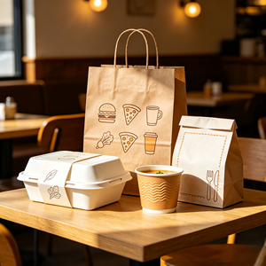 Bolsas de Papel Kraft Marrón Reutilizables, Biodegradables y Reciclables con Logotipo Personalizado, Asas de Cuerda de Algodón y Sello Dorado para Alimentos - Product Image 1