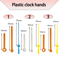 Kit DIY Mesin Jam Quartz Senyap, Jarum Jam Plastik Berwarna untuk Jam Dinding Kartun, Proyek Kerajinan Tangan TK dan SD